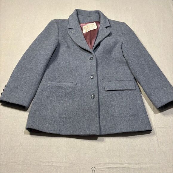 Vintage Pendelton Wool Overcoat Jacket Satin Lined ButtonUp Made In USA Size Med - Picture 1 of 7